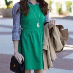 J crew fit and flare dress emerald green M